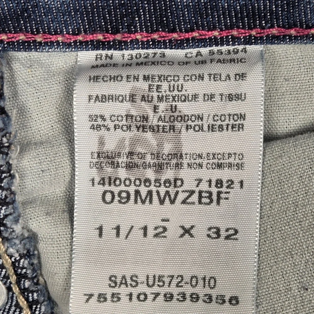 Wrangler Womens Bootcut Jeans Medium Wash Pink Stitching 09MWZBF Size 11/12 x 32